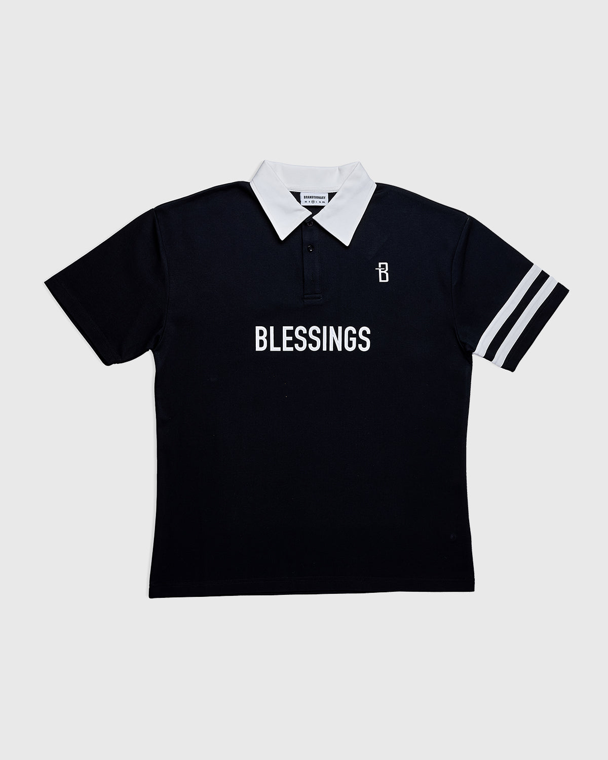 Contrast Collar Polo T-Shirt - Black/White