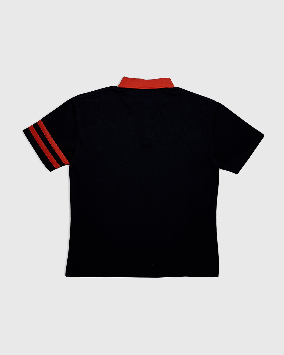 Contrast Collar Polo T-Shirt - Black/Orange
