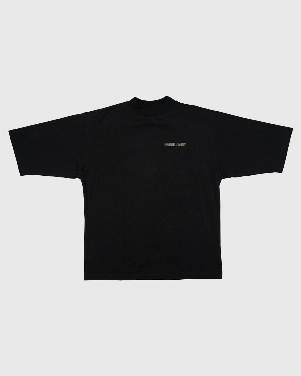 Colorful Mock Neck T-Shirt - Black