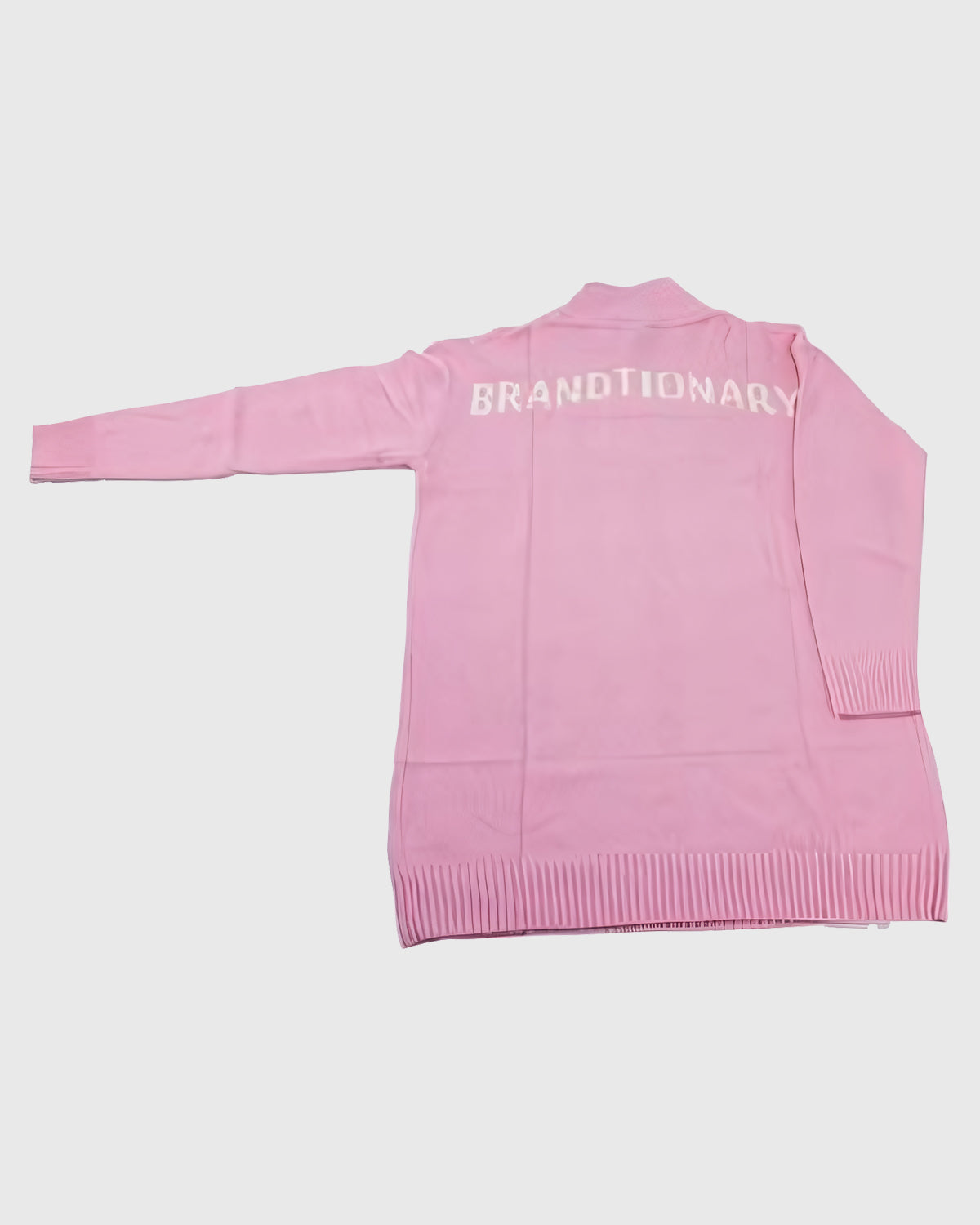 سويتر  محبوك عالي الياقة - وردي