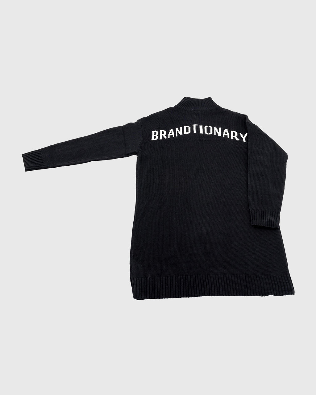 سويتر  محبوك عالي الياقة - أسود