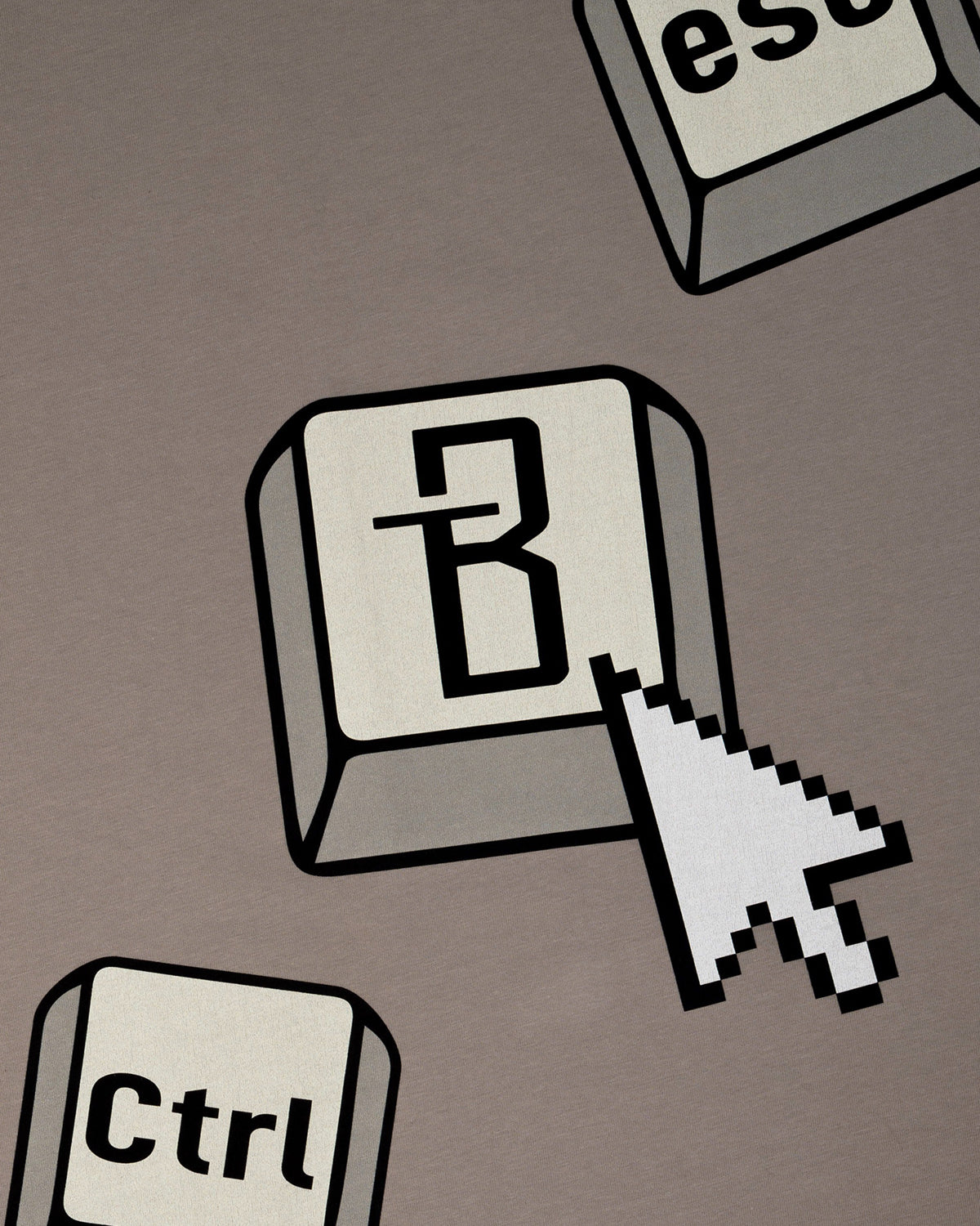 تيشيرت BRANDTIONARY تقني ريترو لوحة المفاتيح - رمادي