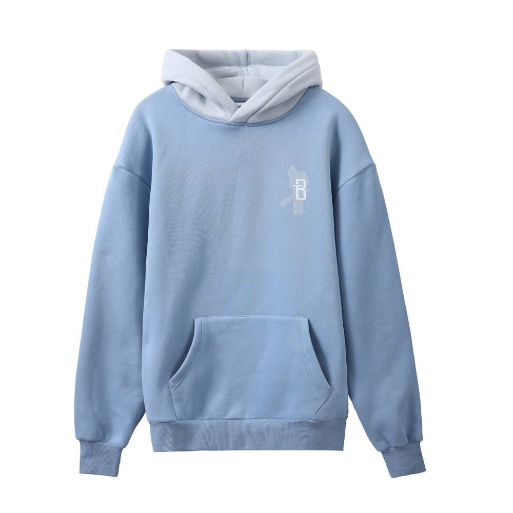 هودي أزرق مطبوع BRANDTIONARY مع غطاء أزرق فاتح