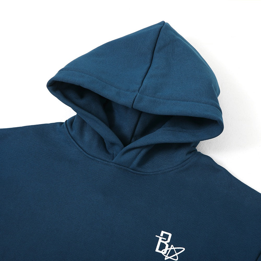 هودي كحلي مطبوع "Star" مع غطاء رأس