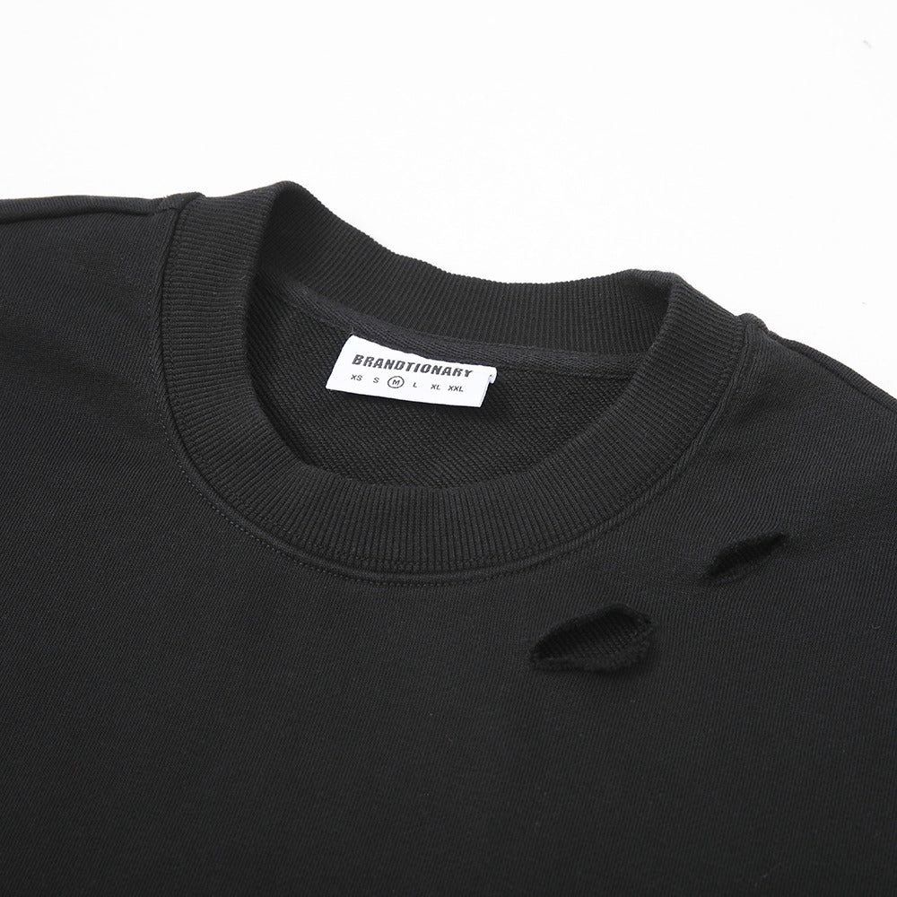 سويتر كاجوال أسود/أبيض بياقة قميص