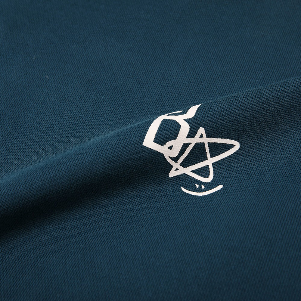 هودي كحلي مطبوع "Star" مع غطاء رأس