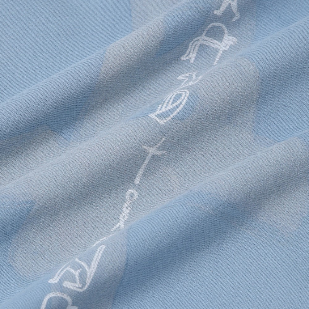 هودي أزرق مطبوع BRANDTIONARY مع غطاء أزرق فاتح