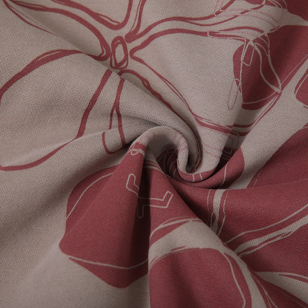 هودي بيج مطبوع زهور مع غطاء رأس