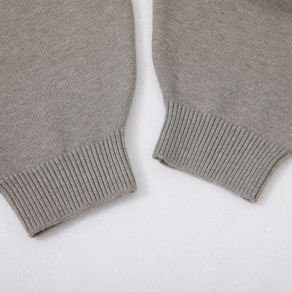 سويتر كلاسيكي صوفي رمادي بياقة قميص